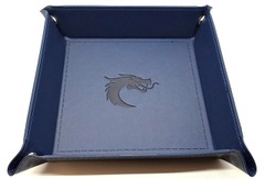 Old School Dice: Square Dice Rolling Tray - Blue with Blue Back